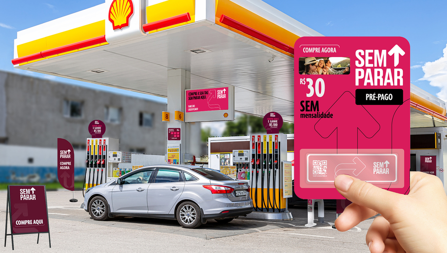 Samara, Russia - July 2, 2021: Shell gas station in sunny day. Shell V-power fuel station. Royal Dutch Shell is an Anglo-Dutch multinational oil and gas company